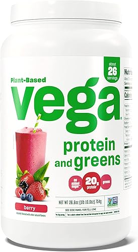 Vega ProteĂna y verduras veganas en polvo de bayas 26 porciones - 071oz de proteĂna a base de plantas Plus verduras vegano sin OMG proteĂna de Vega ProteĂna y verduras veganas en polvo de bayas 26 porciones - 071oz de proteĂna a base de plantas Plus verduras vegano sin OMG proteĂna de