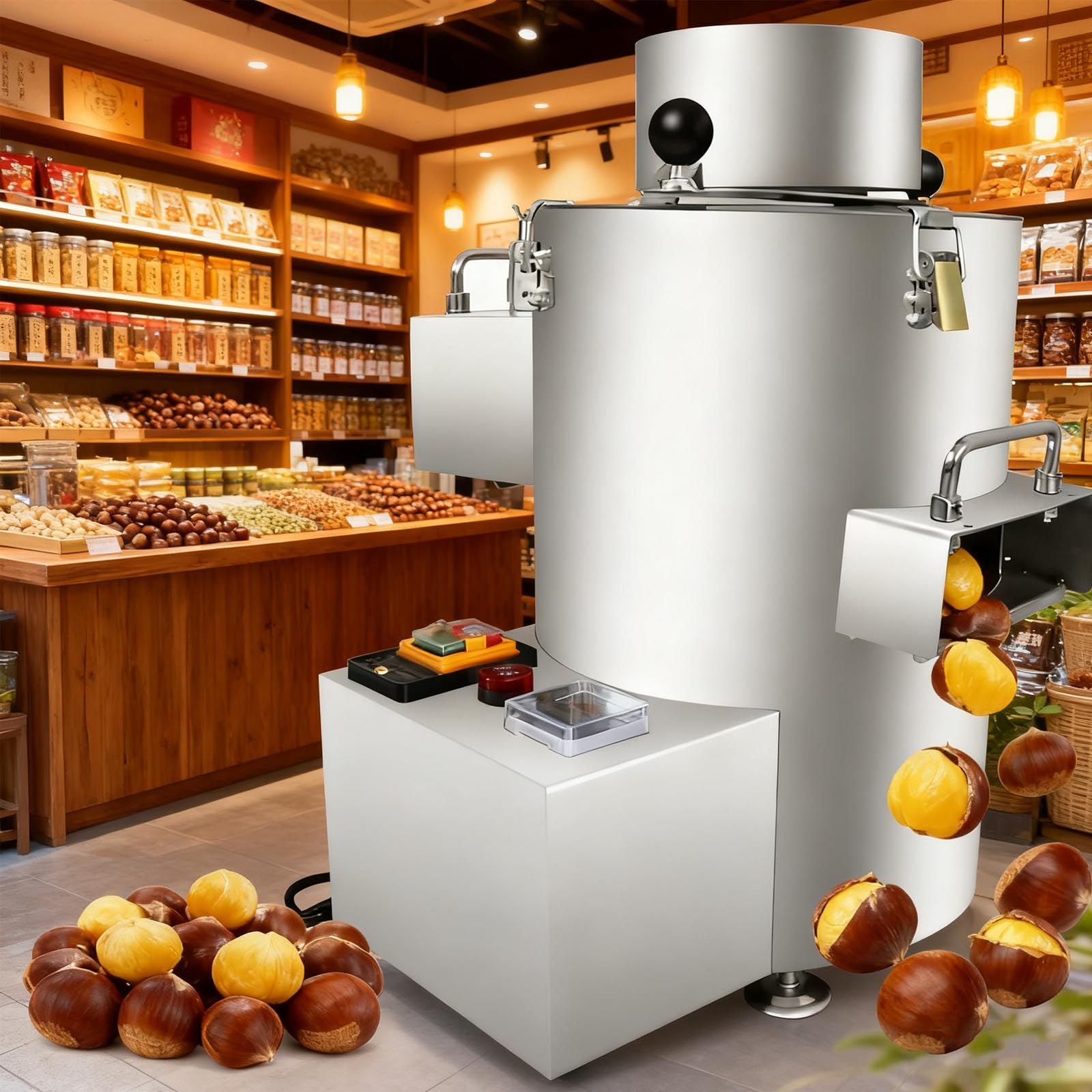 GTHTUHFD Electric Chestnut Sheller | Commercial Automatic Peeler Machine | 550W/300W, 200Kg/H Capacity,A220v
