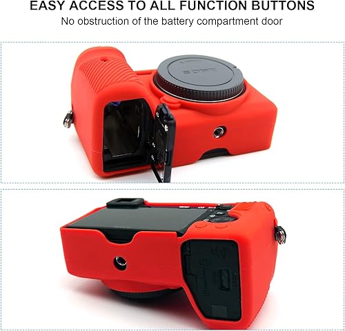 Miniatura 5 de Funda para cámara Sony A6600 Alpha 6600 ILCE-6600 sin espejo, antiarañazos, ajuste delgado, funda protectora de goma de silicona suave (rojo)