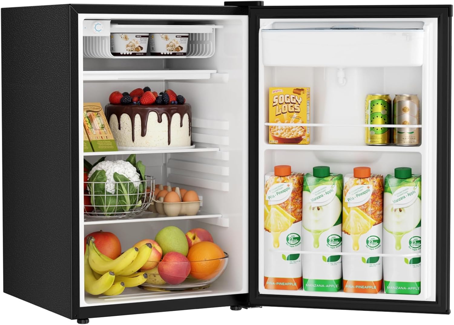 Antarctic Star 4.4 Cu.Ft Compact Refrigerator with Freezer,Single Door With a water tank and faucet,Removable Glass Shelves for Apartment/Dorm/Office,BLACK