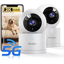 Pet Camera, 5G/2.4GHz Dog Camera with Phone App, 360&deg; Pan/Tilt Security Camera Indoor, One Click Call for Baby Monitor, AI Voice Change for 2-Way Talk, Motion Detection, Cloud/Local SD Storage, 2Pack