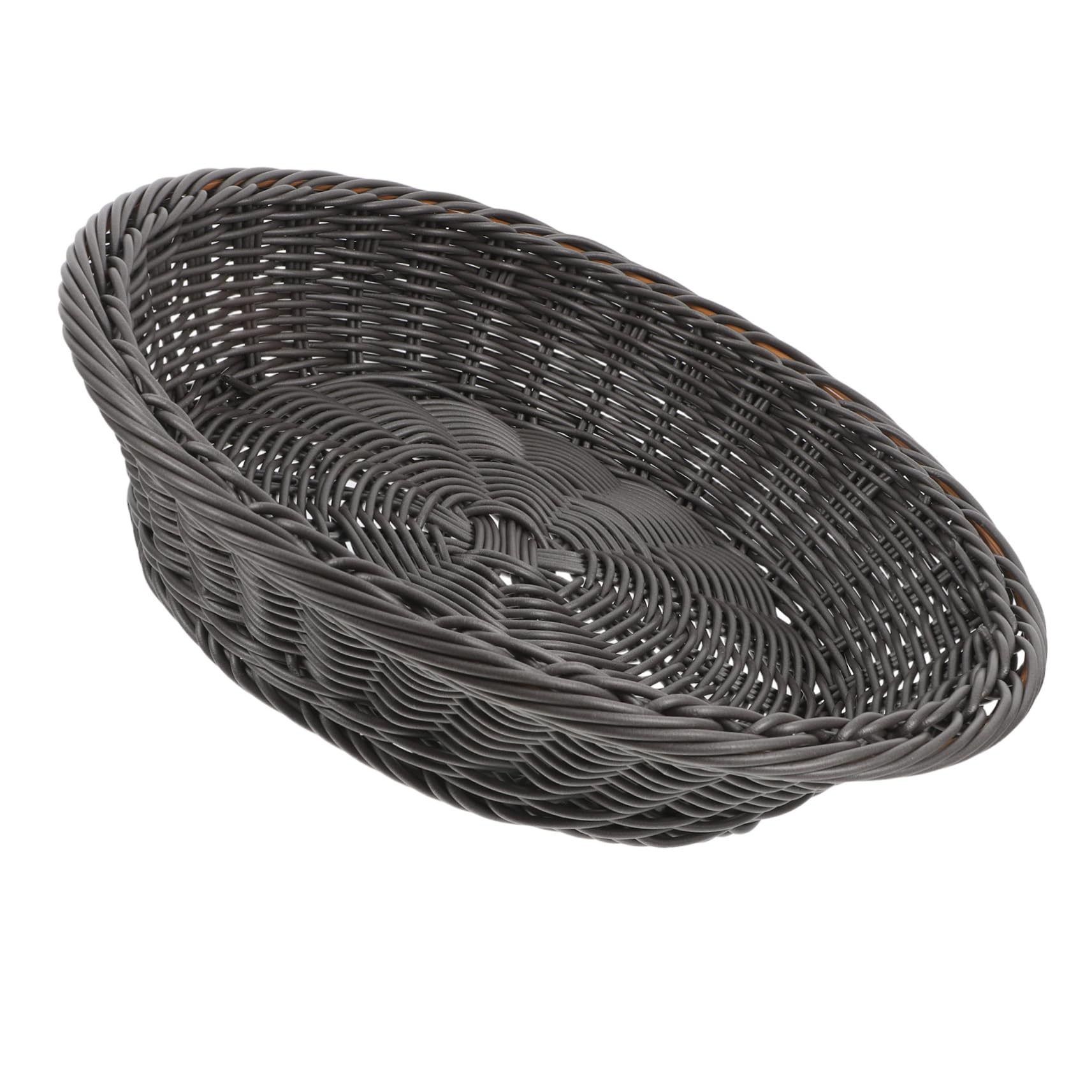 GOOHOCHY Imitation Rattan Serving Basket Hand Woven Round Wicker Basket for Fruits Vegetables and Bread Kitchen Storage for Home Restaurant and Outdoor Parties