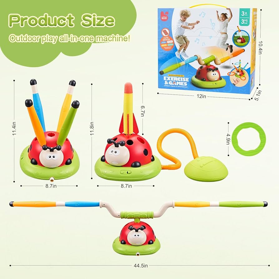 Unicorn 3 In 1 Active Play Set: Stomp Powered Rocket Launcher