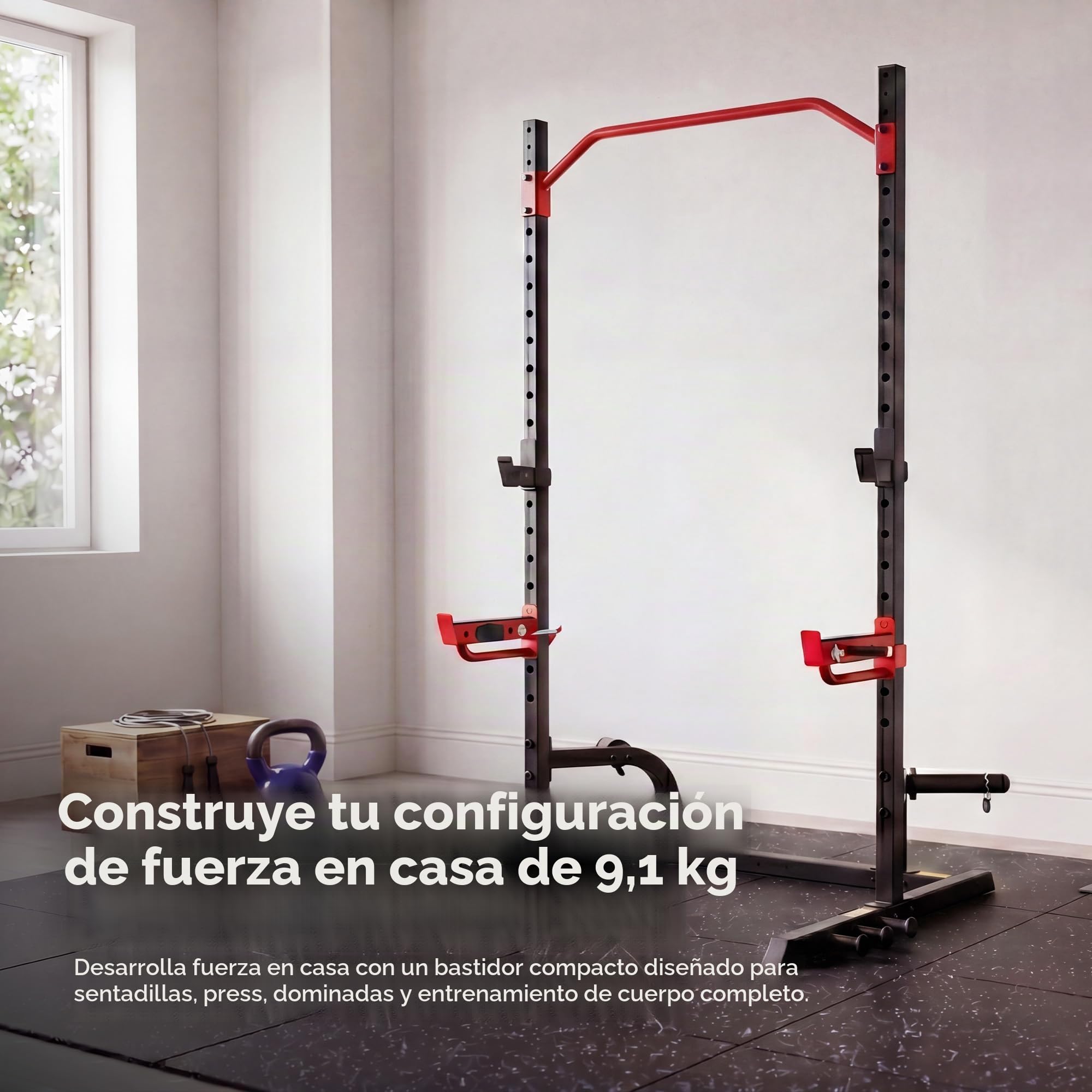 Sunny Health & Fitness Prensa vertical multifuncional ajustable para sentadillas, prensa de hombro, prensa de banco inclinada, filas de mancuernas, rizos de bíceps, peso muerto