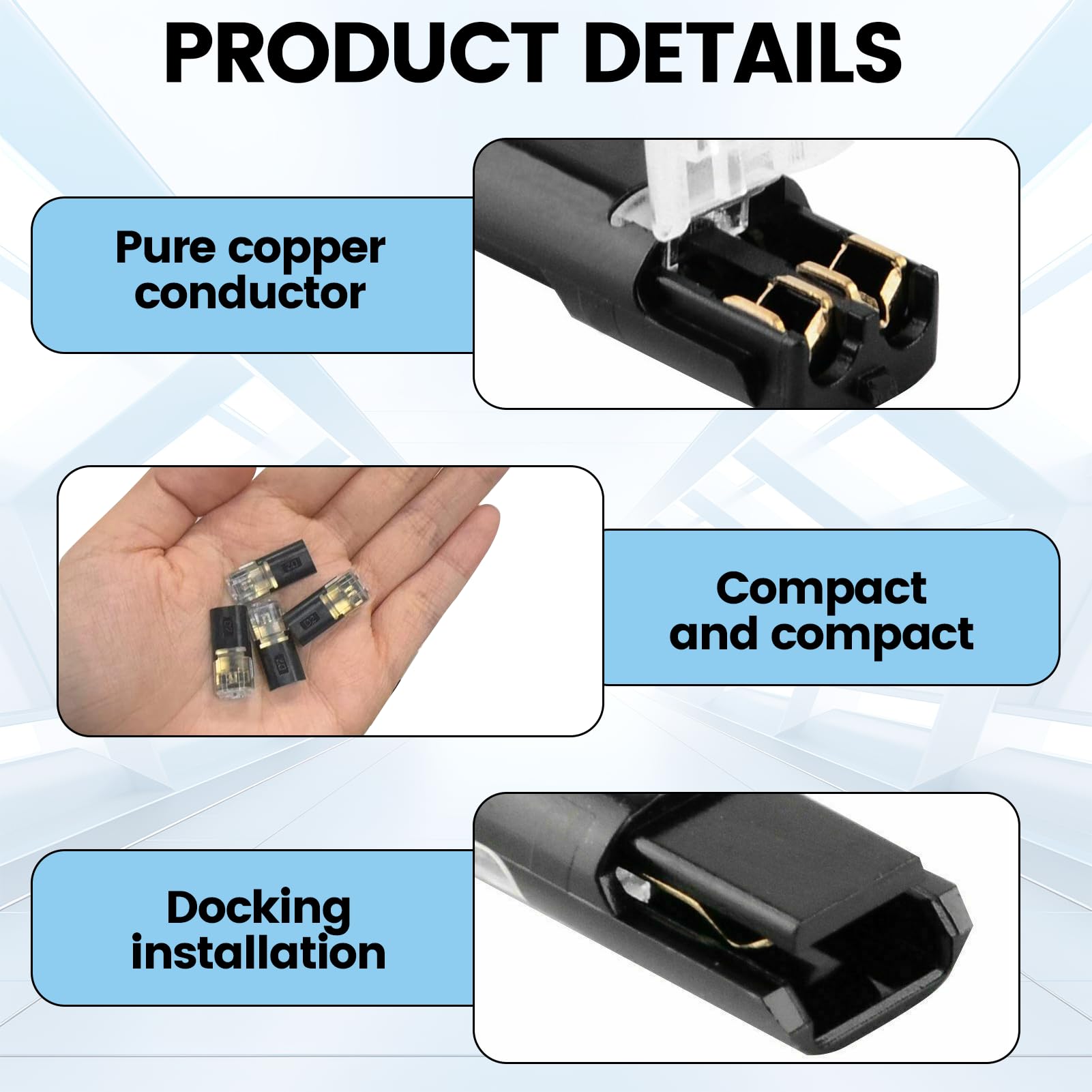 10 Pièces Connecteurs Électriques Rapides, Connecteurs de Câble Étanches 2 Broches pour Fils 18–22 AWG, Raccordement Voiture Facile - 4
