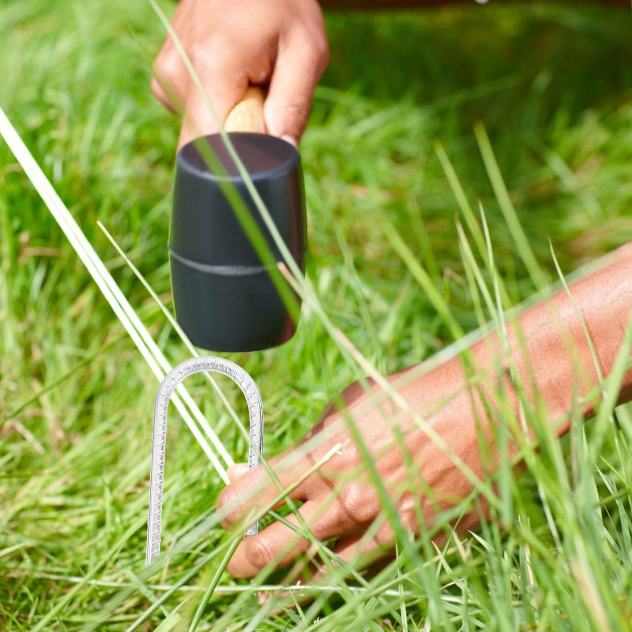 Happyyami Picchetti a U in Acciaio Zincato per Campeggio e Giardinaggio, Resistenti e Durevoli, 8 Pezzi per Tende e Teli da Giardino, Fissaggio Sicuro del Terreno