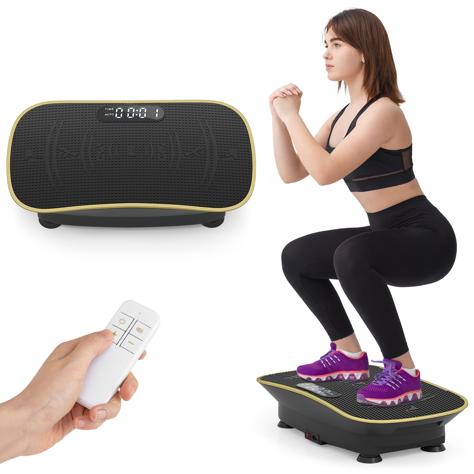 COSTWAY Vibration Plate Exercise Machine, Mini Shake Plate (Black)