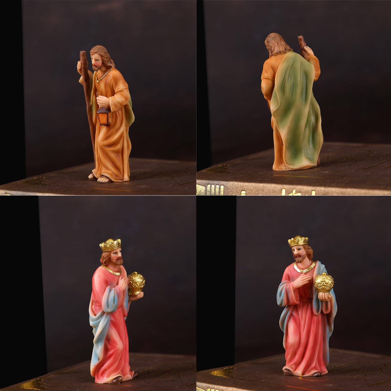Weihnachtskrippen-Set aus Kunstharz, Weihnachtsdekoration, kleine Figuren