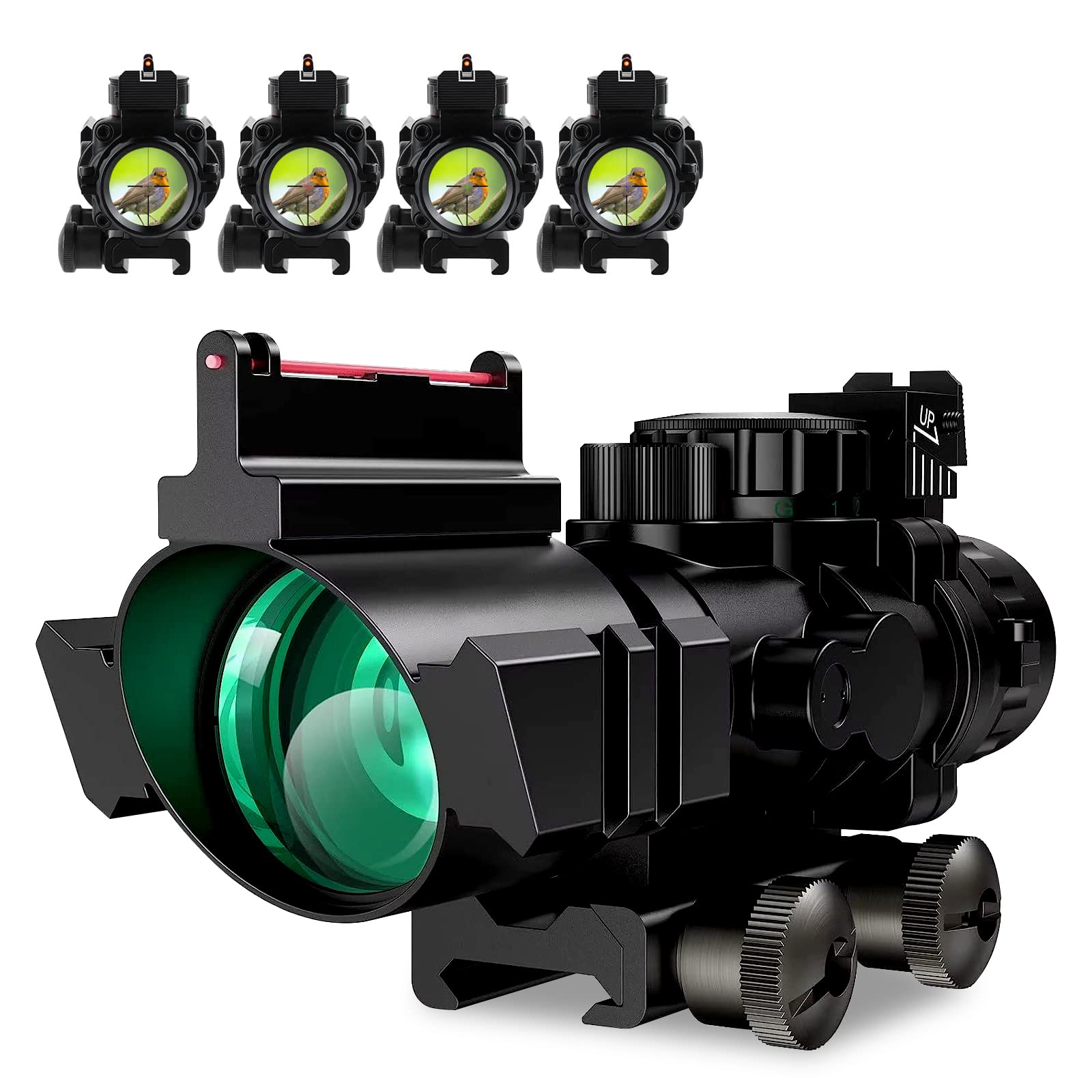 Amazon.co.jp: FOCUHUNTER スコープ 4x32 4倍固定倍率スコープ レッド 