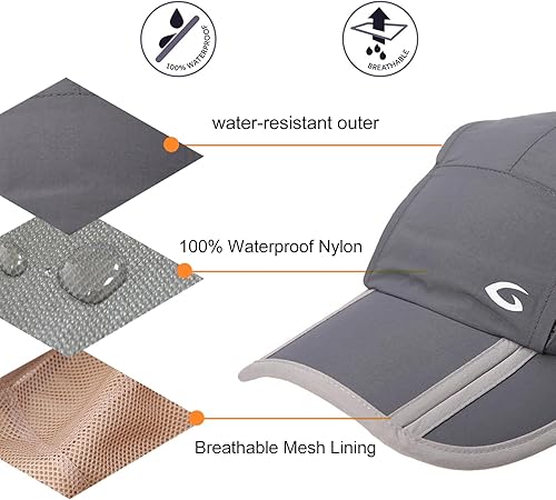 Miniatura 4 de Gorra de béisbol de malla de secado rápido XL XXL de gran tamaño para hombres gorras de pesca plegables para correr