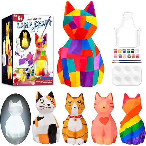 Stocking Stuffers for Kids: Arts and Crafts for Kids Ages 6-12 - Paint Your Own Lamp Craft Kit Art Supplies Toys Christmas Birthday Valentines Day Gifts for Girls Boys