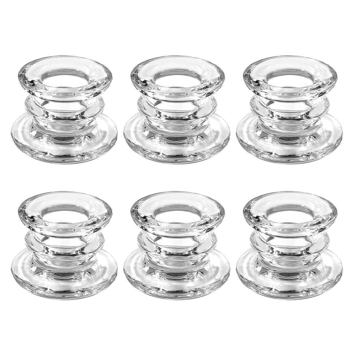 Chandelier en verre Ubric de 6 pièces pour bougies et tables de fête