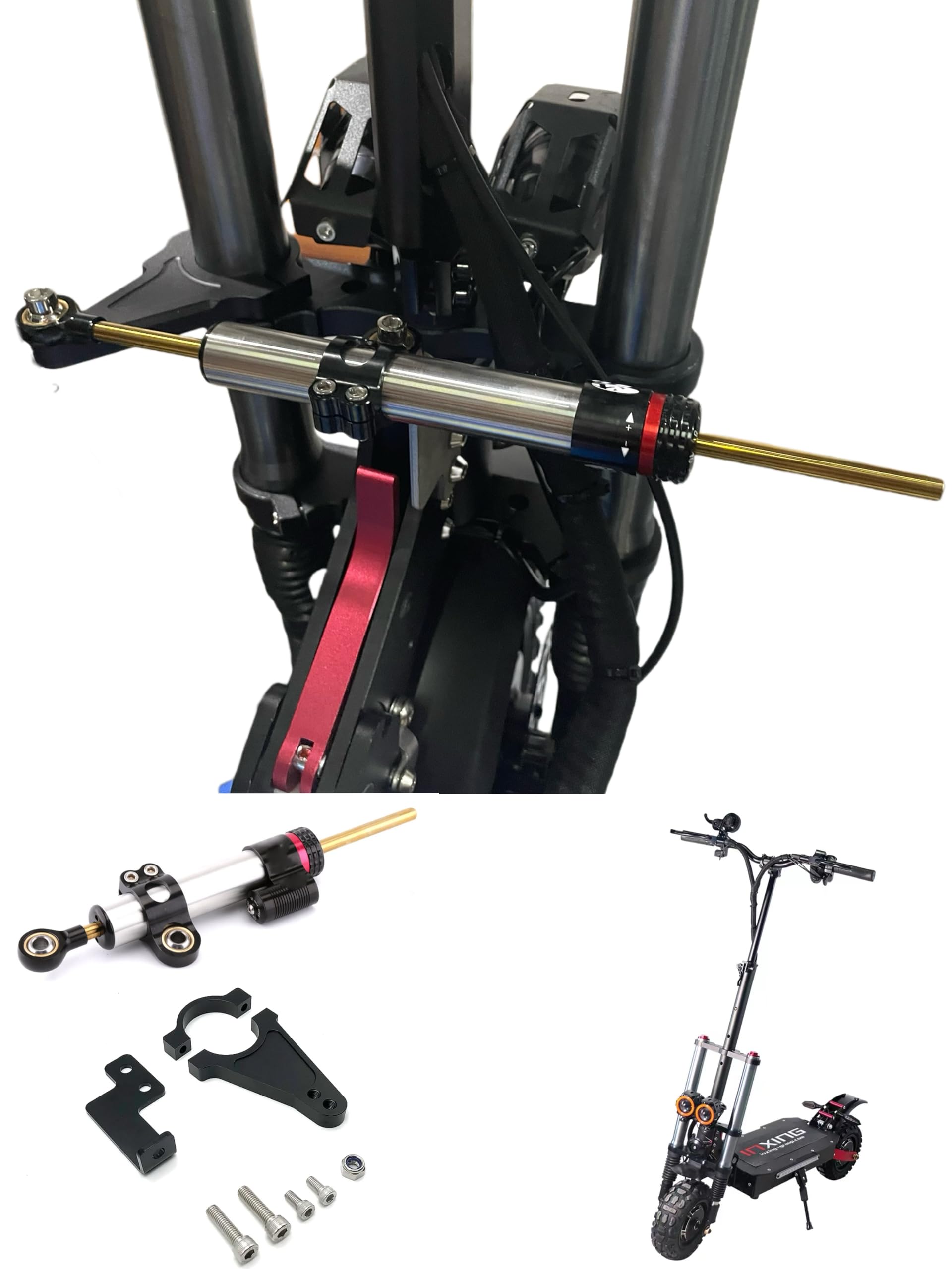 INXING V7 Electric Scooter Shock Absorber Auxiliary Steering Bracket Steering Damper High-Speed ​​Dual Drive Electric Scooter Steering Kit Suitable V7