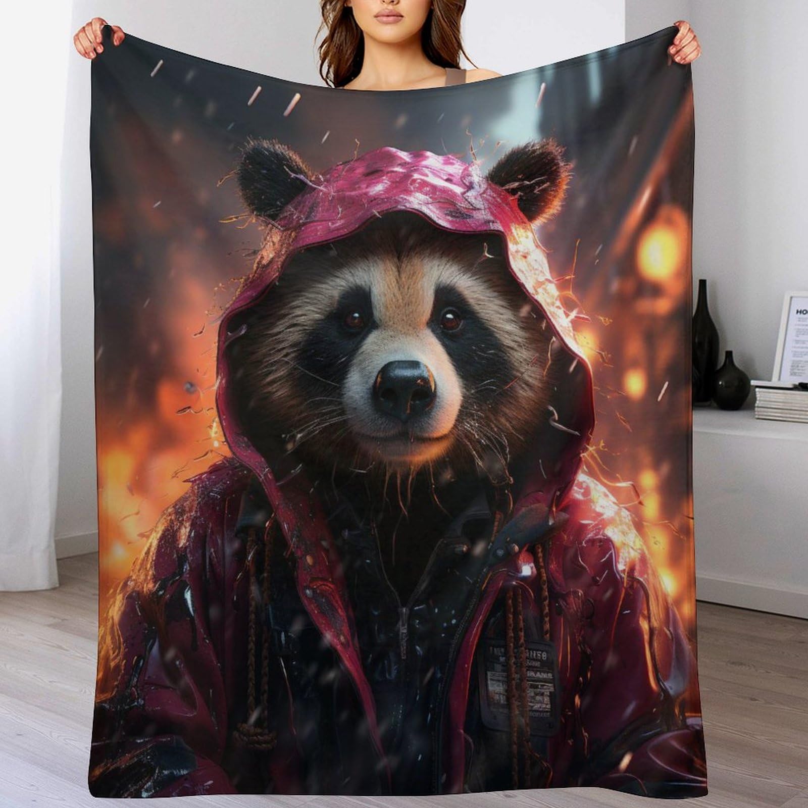 Manta de panda de franela suave para dar calidez a niños y adultos