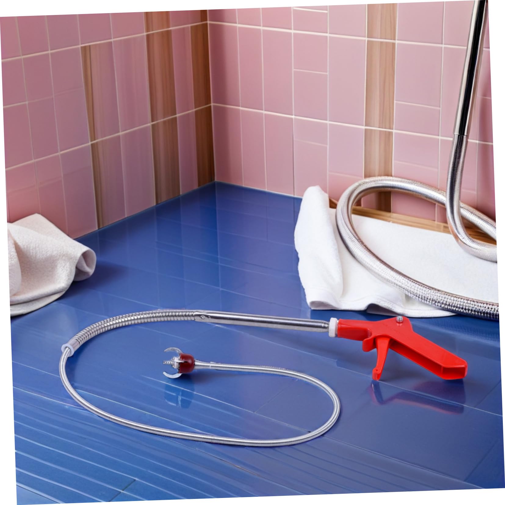 Serpente Idraulico per Wc 130cm Artigli a 4 Punte in Acciaio Inox e Abs per Pulizia e Spurgo Tubi Lavabo e Scarico