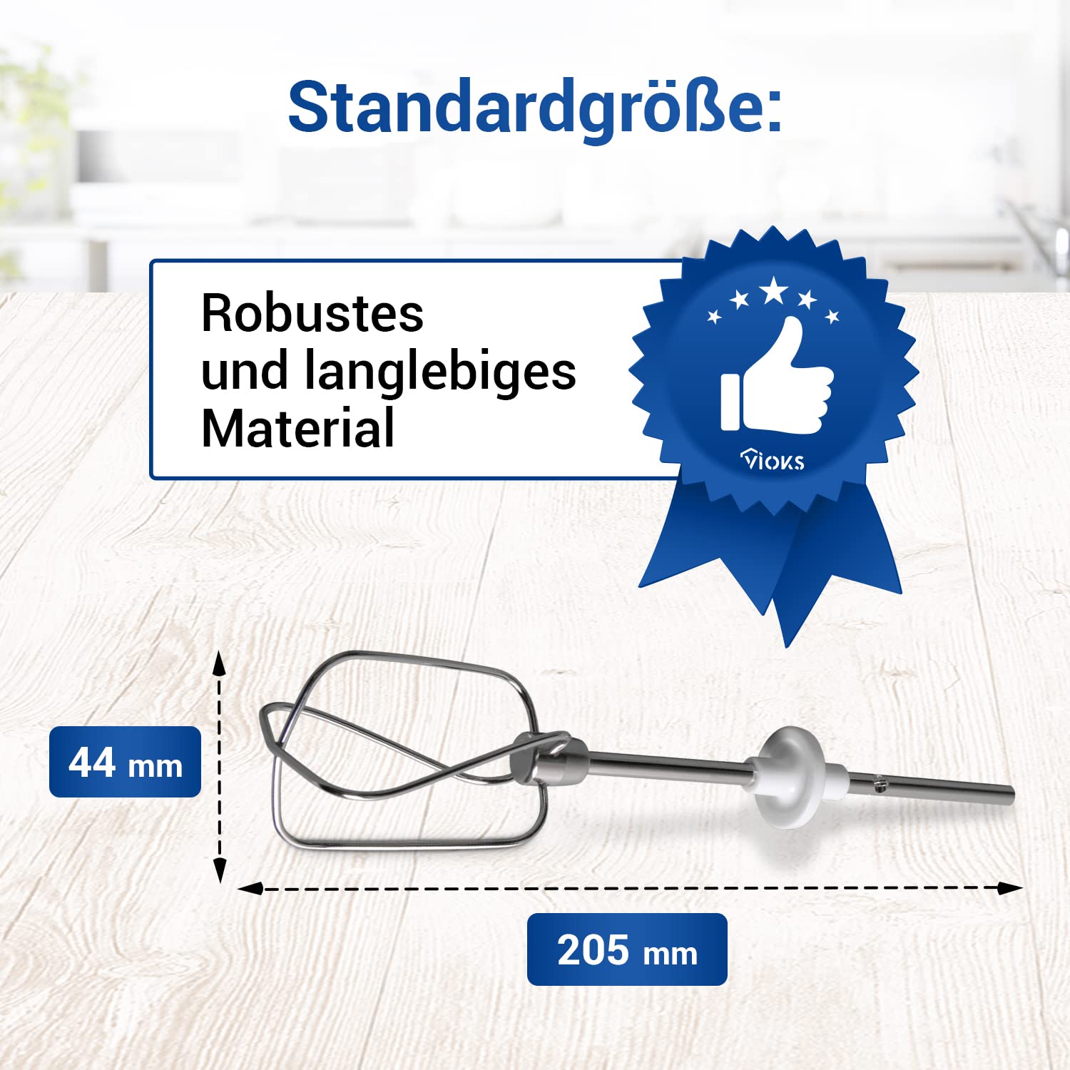VIOKS Handmixer Rührbesen Ersatz für Krups SS-192926 Set 2x Ersatz Rührstäbe für Handmixer Krups Mixer 3 Mix 7000, 3 Mix 9000, Handrührgerät