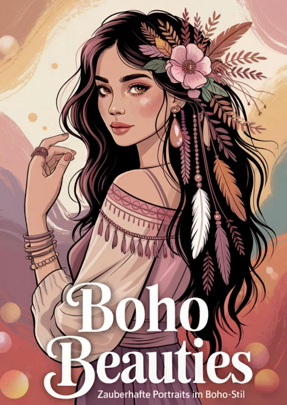 Boho Beauties – Zauberhafte Portraits im Boho-Stil: 50 entspannende Ausmalmotive für Erwachsene - kreative Auszeiten, Achtsamkeit und Stressabbau