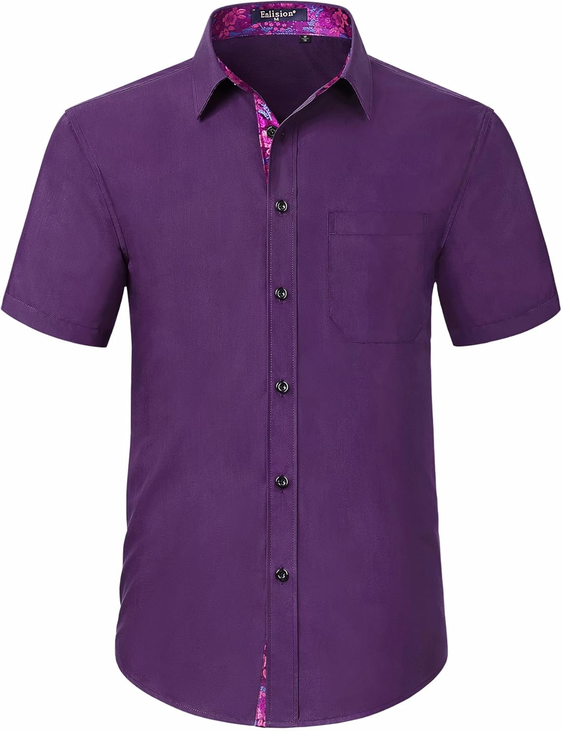 SAYFUT Men's Solid White Dress Shirt Casual Button Down Dress Shirt Cotton Fashion Long Sleeve Slim Fit Shirts Up To Size 5xl