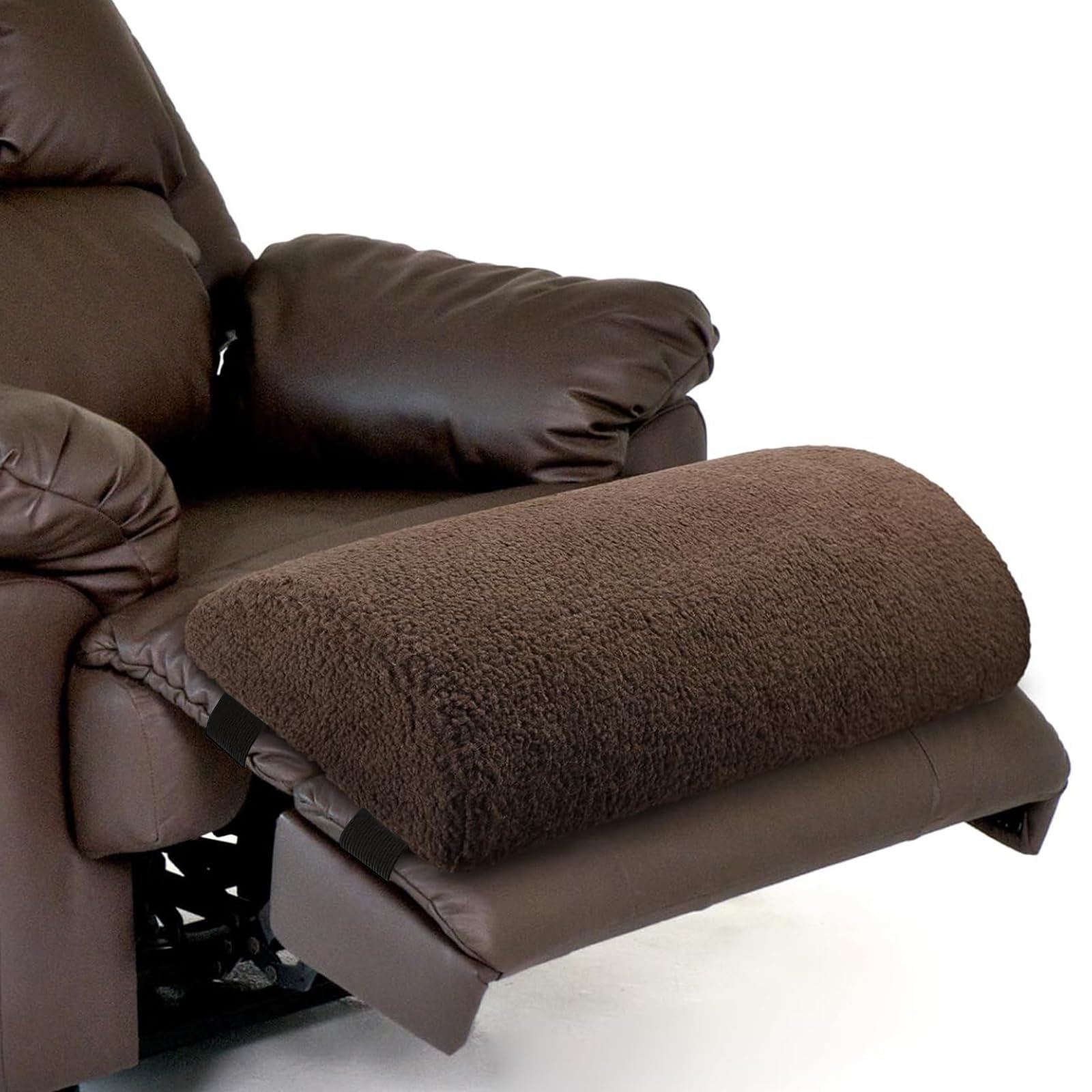 SEMGABO Extra Large Recliner Leg Rest Cushion – Half Moon Foot Pillow with Adjustable Strap for Leg, Ankle, Neck & Back Support – Multi-Purpose Recliner Leg Pillow for Sofa, Bed or Chair (Coffee)