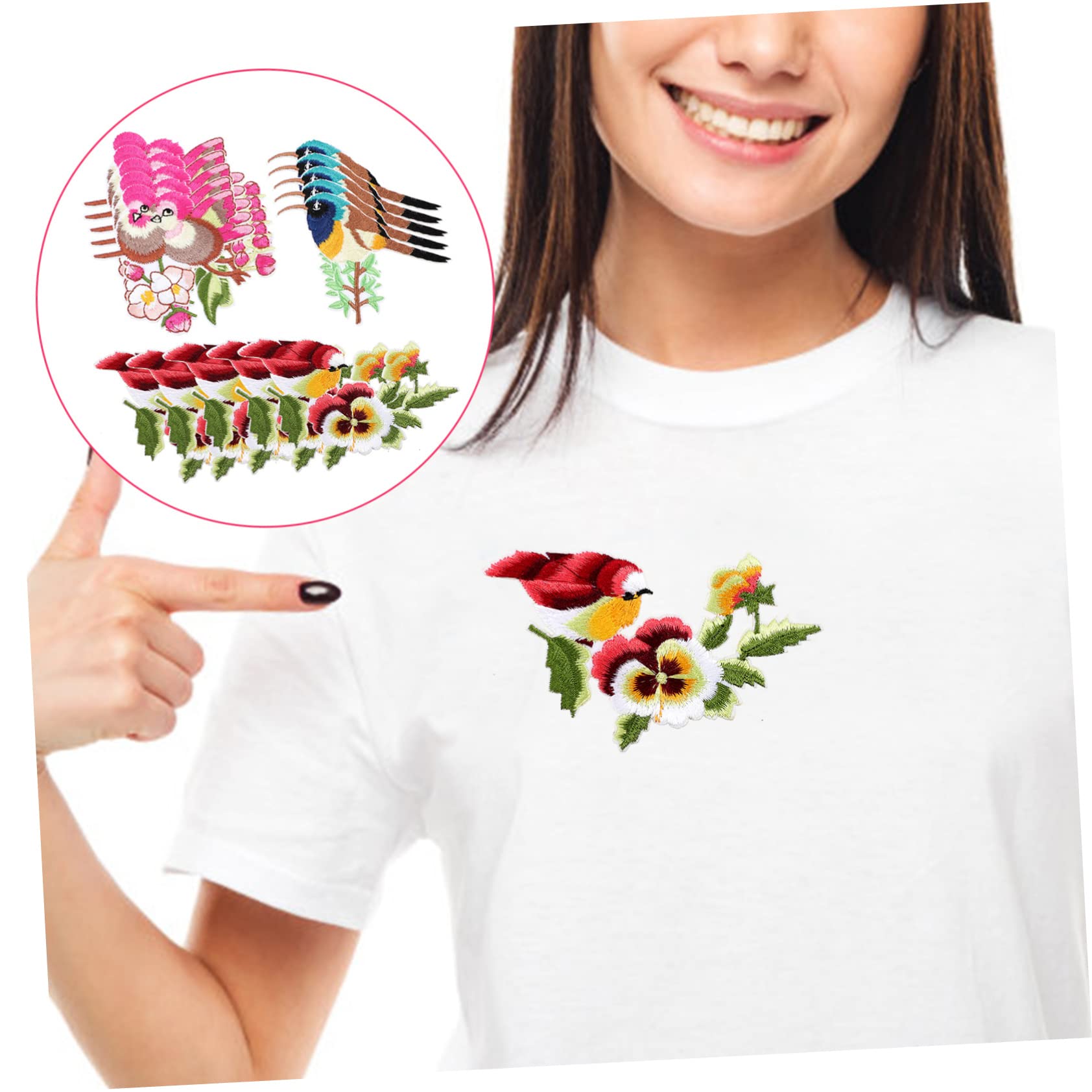 HOMSFOU 3 Set Toppe Ricamate Forma Toppe Applicate Per Abbigliamento Materiali Per Riparazioni Facile Applicazione 15 Pezzi * 3