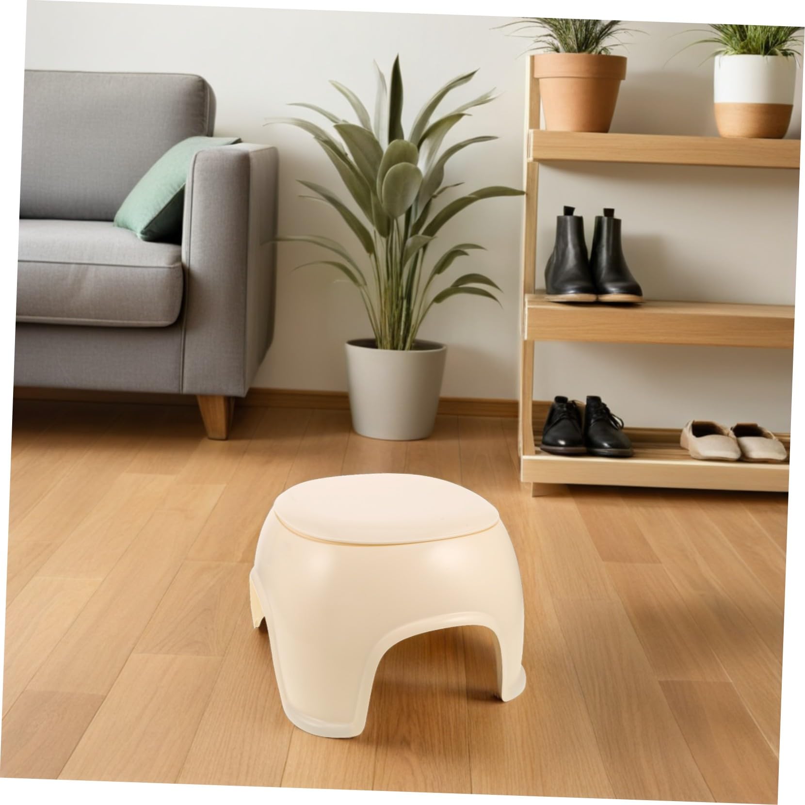 FOMIYES Sgabello Poggiapiedi in Plastica con Contenitore Piccolo Sgabello Basso per Pedicure e Manicure per Spa Casa e Ufficio Design Robusto con Seduta
