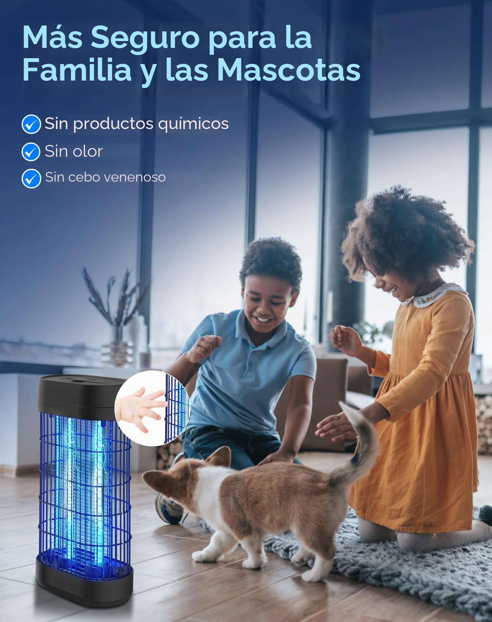 Lámpara Antimosquitos Eléctrica 22W, Mata Moscas y Mosquitos Exterior e Interior, Cobertura 100m², Trampa de Luz UV 365nm para Insectos, Polillas, Ideal para Jardín, Terraza, Camping y Hogar