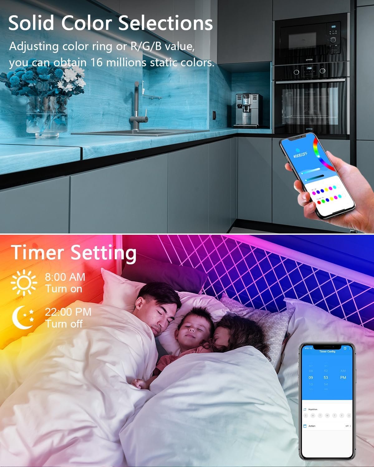 ALITOVE WS2812B WS2811 Bluetooth APP Controller Music Sync Addressable RGB IC LED Remote Controller Dual Outputs SP611E for SK6812 WS2812 SM16703 UCS1903 LED Pixel String Light Strip DC 5V~24V