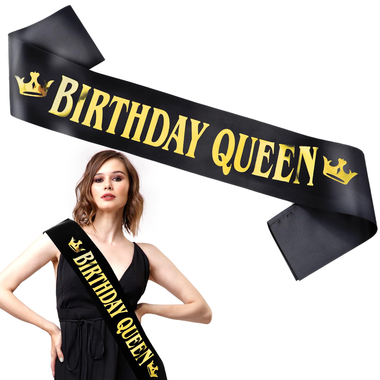 Birthday Queen Schärpe Für Damen Mädchen - Geburtstag Feier Party Schwarz Lila