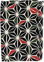 [Mashūru] Hemp Leaf Furoshiki Thick, 39.4 inches (100 cm), Cotton Shantung San-haba, 100% Cotton, Made in Japan, Large Japanese Pattern, Japanese Style (Black)