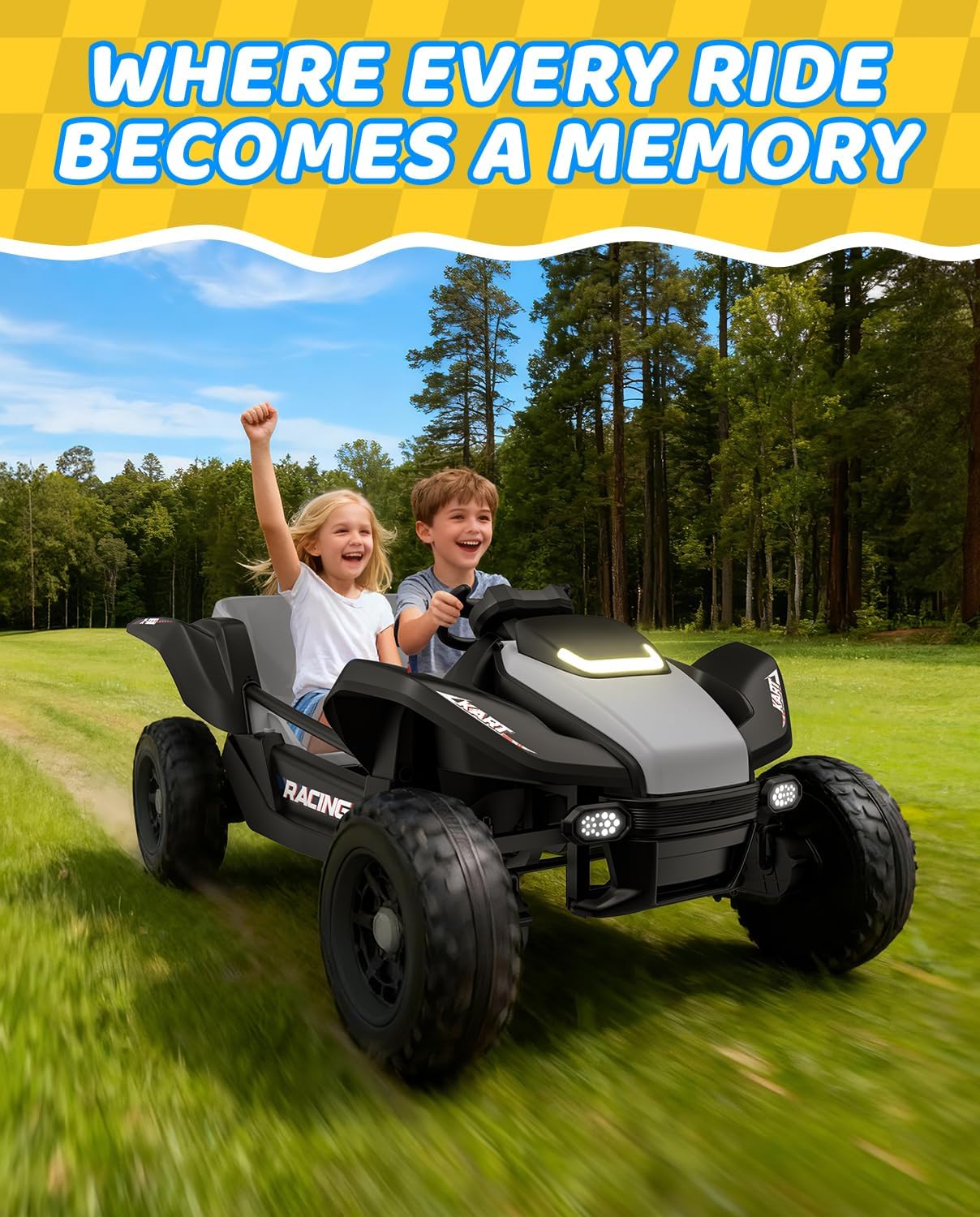 LIGIANT 24V Ride On Toys for Big Kids, 24V 2 Seats, 4WD Ride on Car w/Remote Control, OP70 Electric Car with Multimedia Including Music, Story, Wireless Connection, Ideal Gift for Xmas & Birthday