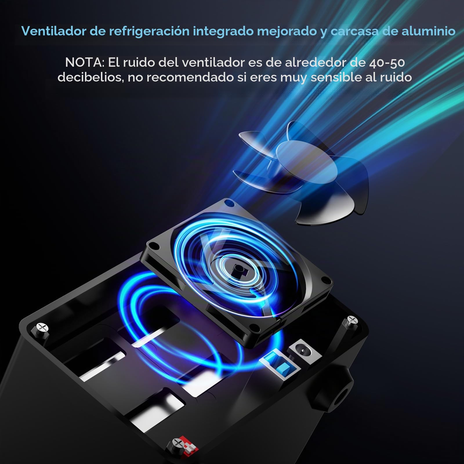 CENMATE Caja Disco Duro de Aluminio, Caja Raid 2 Bahía con Ventilador Soporte SATA HDD/SSD 2.5/3.5 con USB A/C 3.0, Carcasa HDD Sin Herramientas, 4 Modos Raid