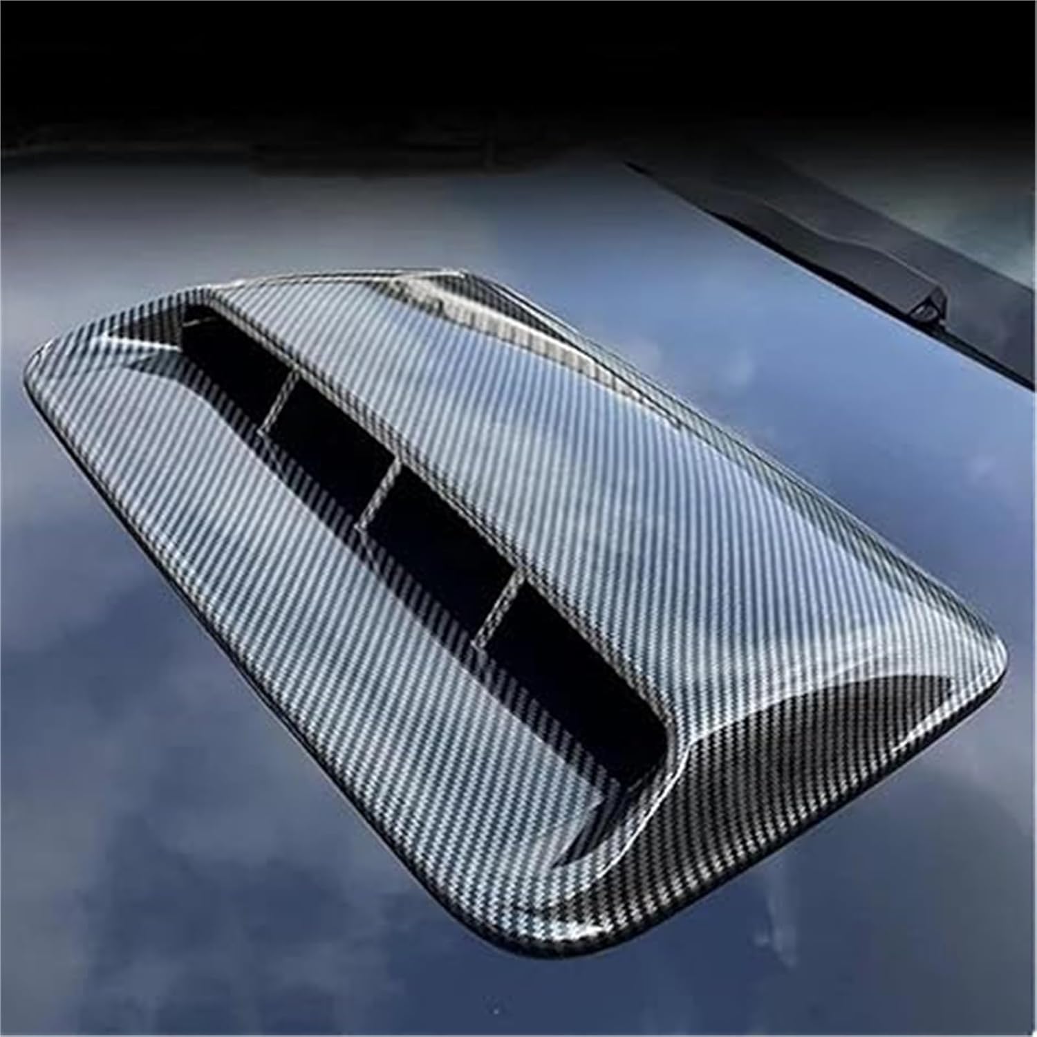 Universal 40Cm Car Decorative Intake Scoop Bonnet Vent Hood Air Flow Intake Hood Scoop Vent Bonnet Decorative Cover(B)