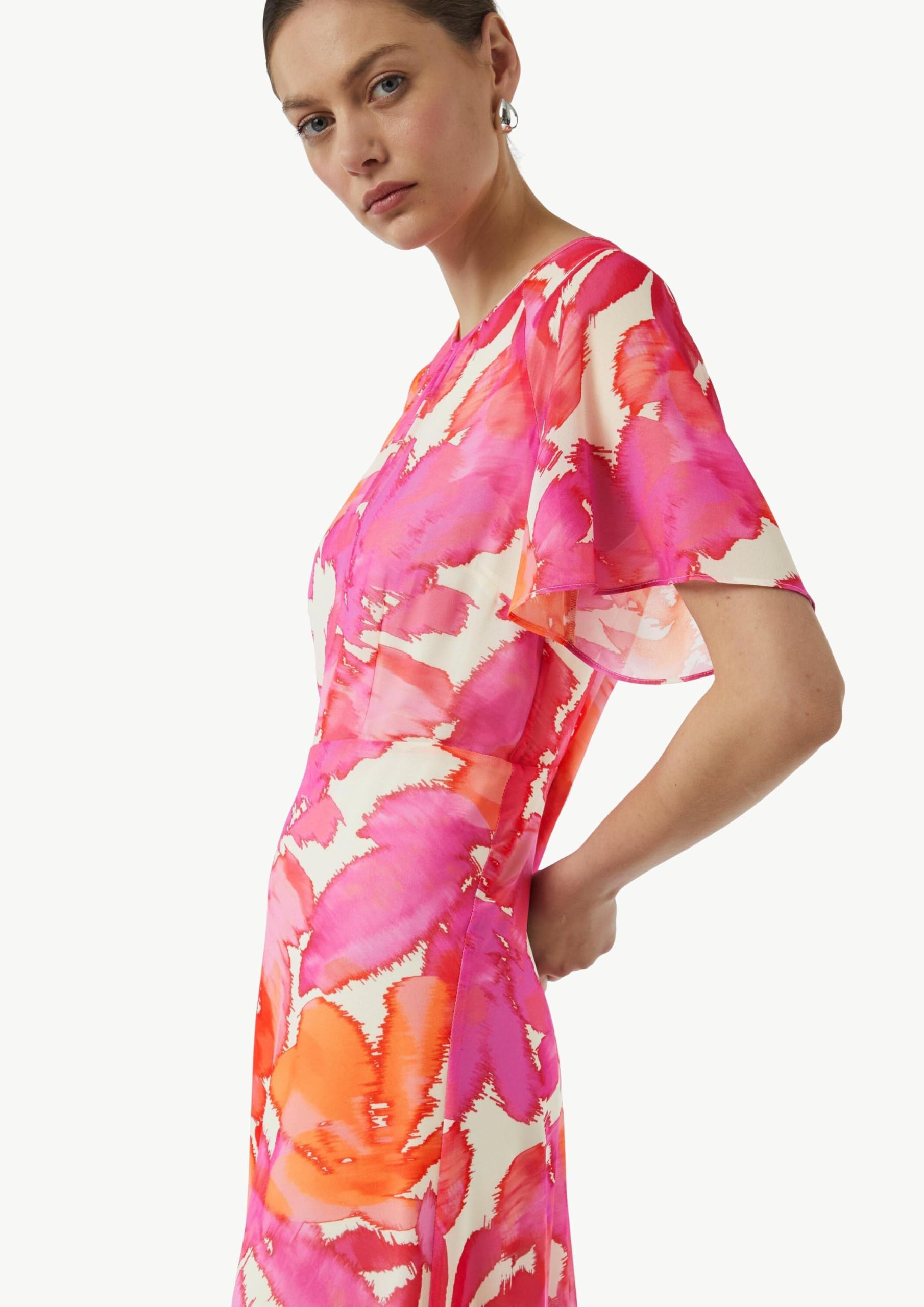 Comma Midi-Kleid mit All-Over-Print