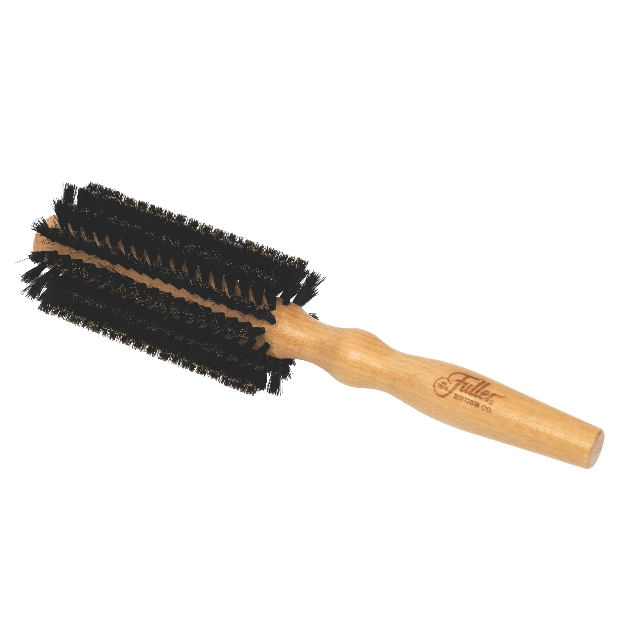 Fuller Brush Cepillo de pelo de madera de haya natural, mango ergonómico contorneado, cerdas de jabalí auténticas naturales, adecuado para cabello corto y mediano, suave con el cabello y mejora el