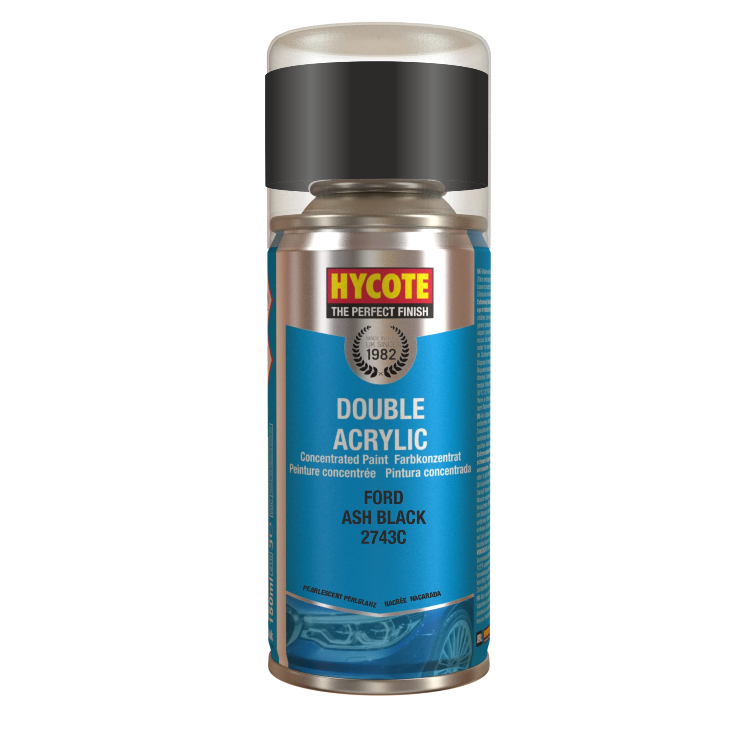 Hycote Double Acrylic Aerosol Car Spray Paint, Ford - Ash Black, 150 ml