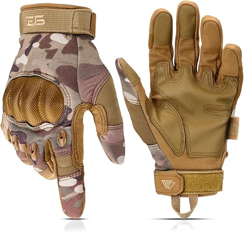 Miniatura 20 de Glove Station Guantes tácticos para hombre – Equipo de utilidad con pantalla táctil y protección de nudillos duros, utilizado en motocicleta, Gris