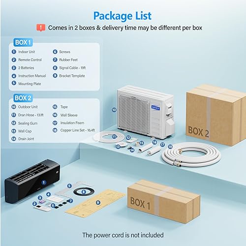 Miniatura 6 de ROVSUN 12,000 BTU 19 SEER 115V Sistema de aire acondicionado dividido sin conductos de ahorro de energía con condensador precargado, bomba de calor