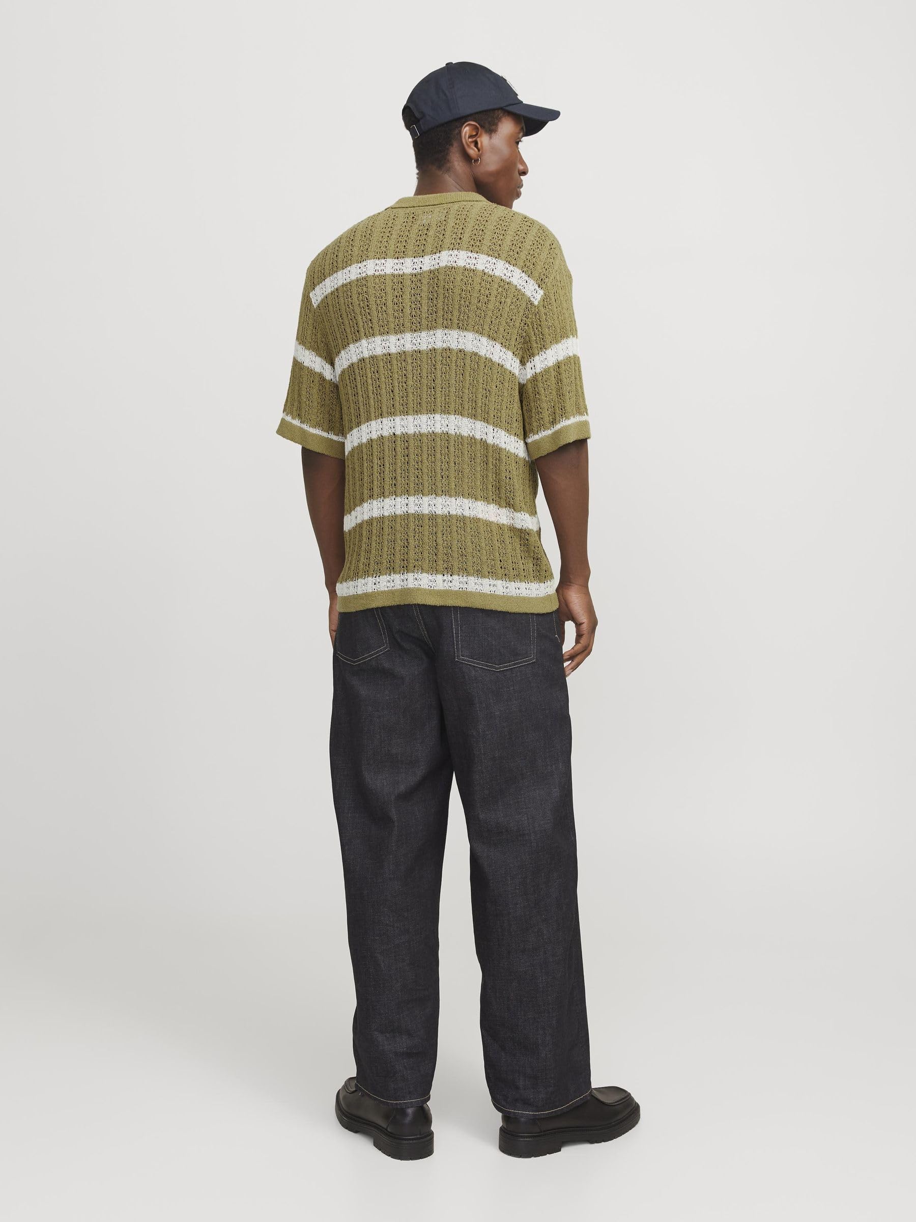 JACK & JONES Męska koszulka polo w paski, cedr, S