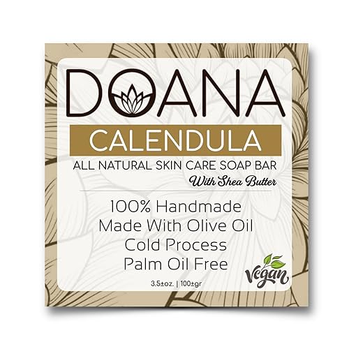 Jabón en barra de caléndula  ahora con manteca de karité  vegano con aceite de oliva y aceite de coco, sin aceite de palma, natural para la cara y