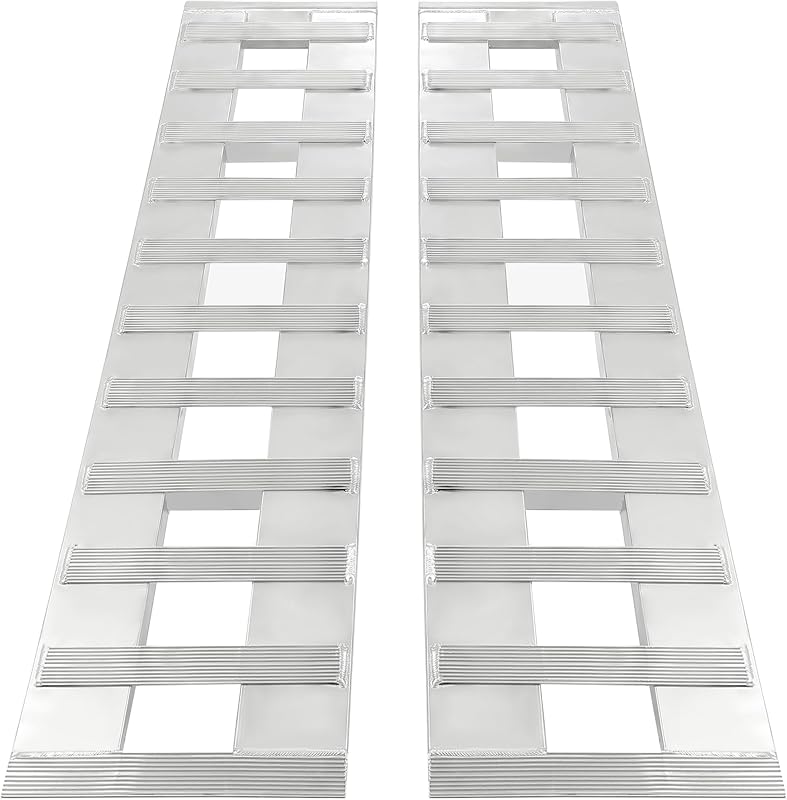 Rampas de remolque de aluminio de 60 "x 15" Carga de 6800 LBS para motocicleta ATV | Rampas para camiones con extremo de gancho y pie de cuchilla de servicio pesado