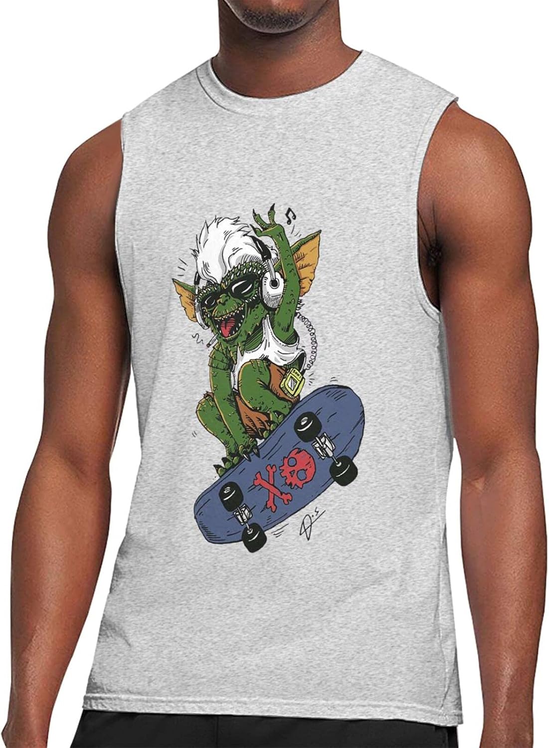 タンクトップ メンズ グレムリン ティーシャツ 上質 綿100 ノースリーブシャツ トップス トレーニングウェア 袖なし Tank Top Shirt フィットネス 吸汗速乾 ジム 筋トレ 部屋着 夏 スポーツウェア ストレッチ ダイエット