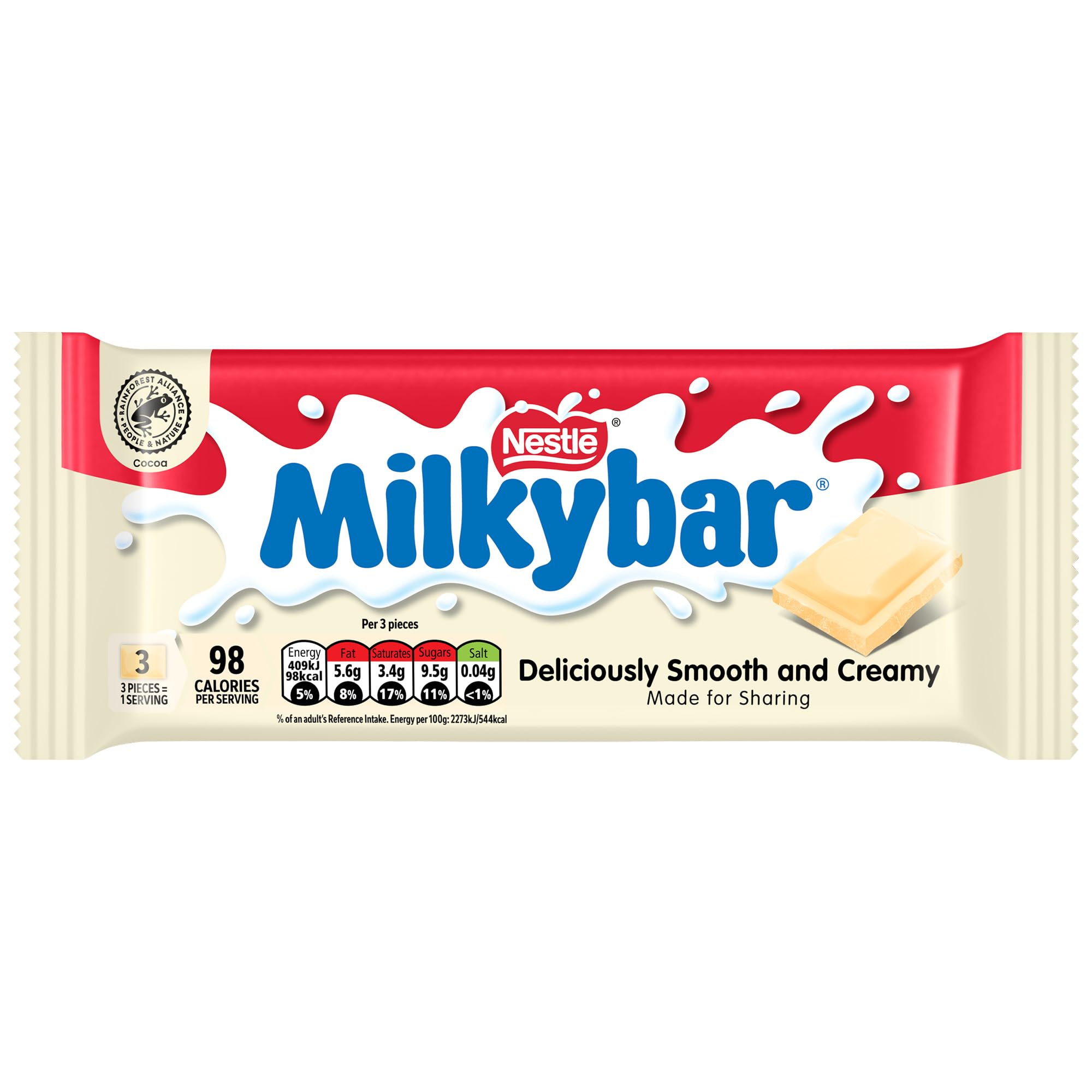 Milkybar White Chocolate Sharing Bar Single 90g Bar - 12585698 66499NE