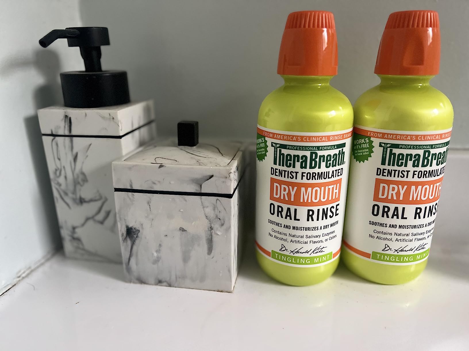 TheraBreath Dry Mouth Oral Rinse, Tingling Mint, Dentist Formulated, 16 Fl Oz (2-Pack)