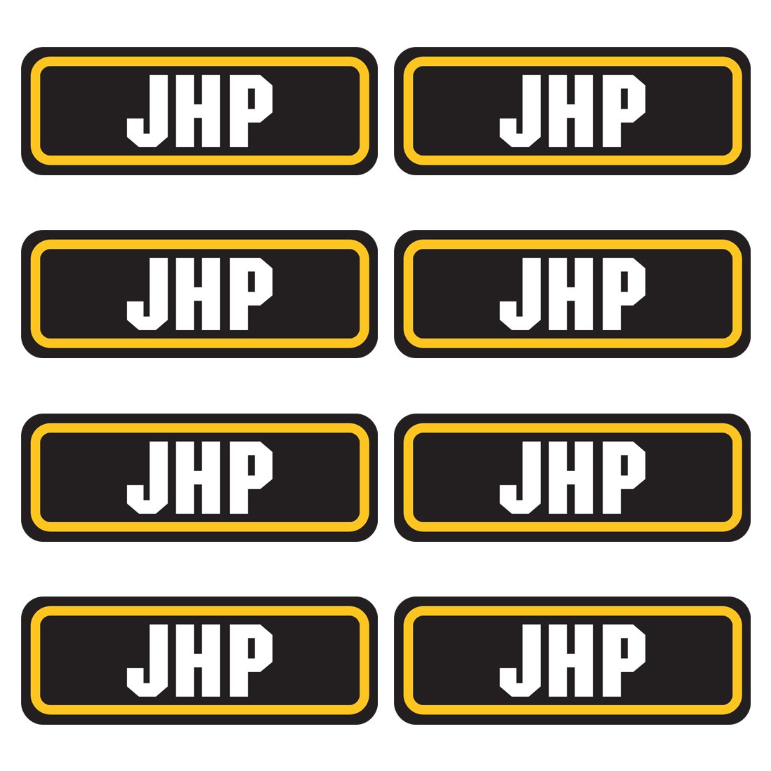 JHP Ammo Sticker (3"x1.06",8 Pack) Vinyl Sticker for Ammo Cans, Ammo Box, Gun Stickers, Bullet Box, Storage Crate & Pouch Labels for Organizing