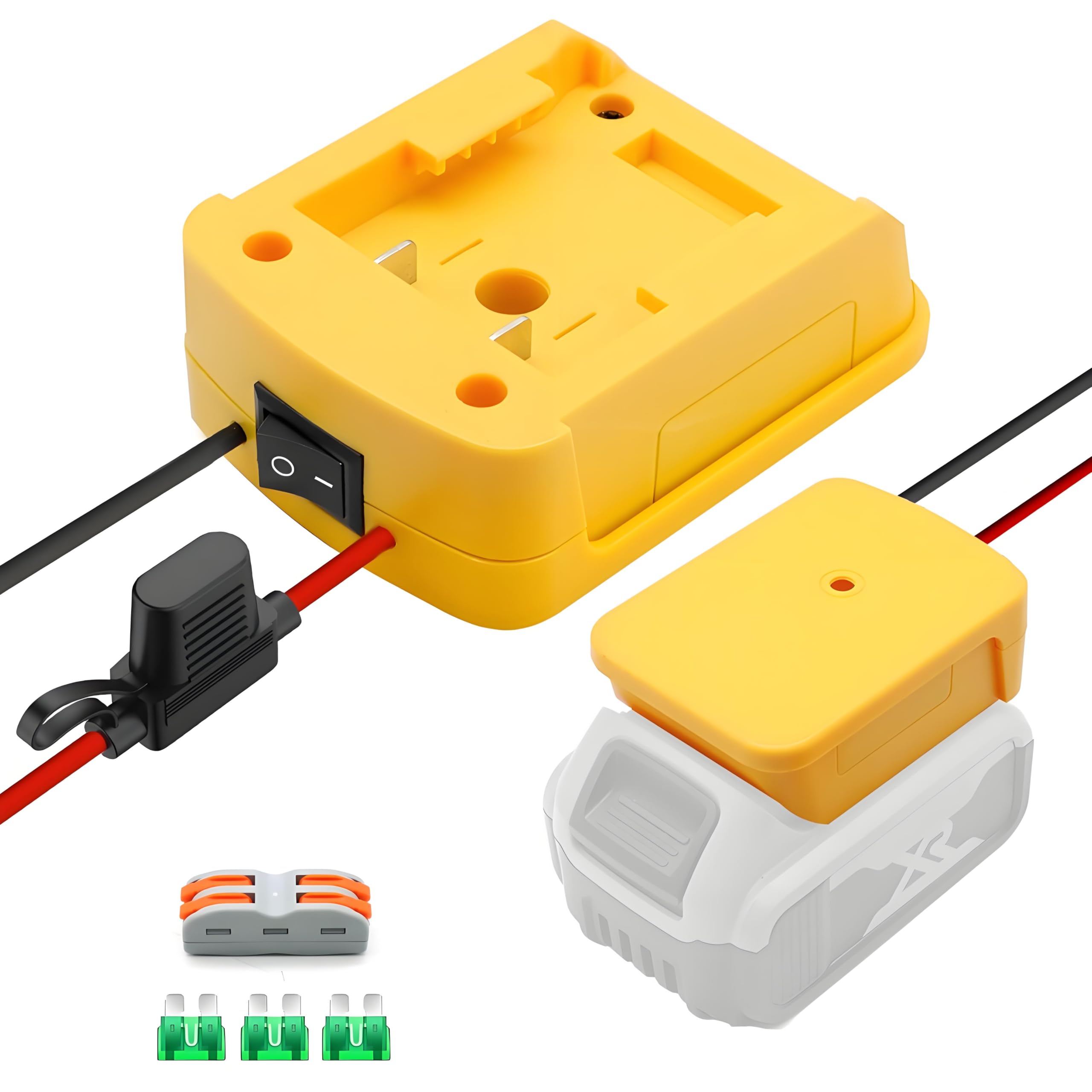 SZCBDS Battery Adapter Compatible with Dewalt 20V Battery Comes with 12 AWG Wire. Power Converter Kit for Power DIY Rc Car Toys Wheels and Ride On Truck