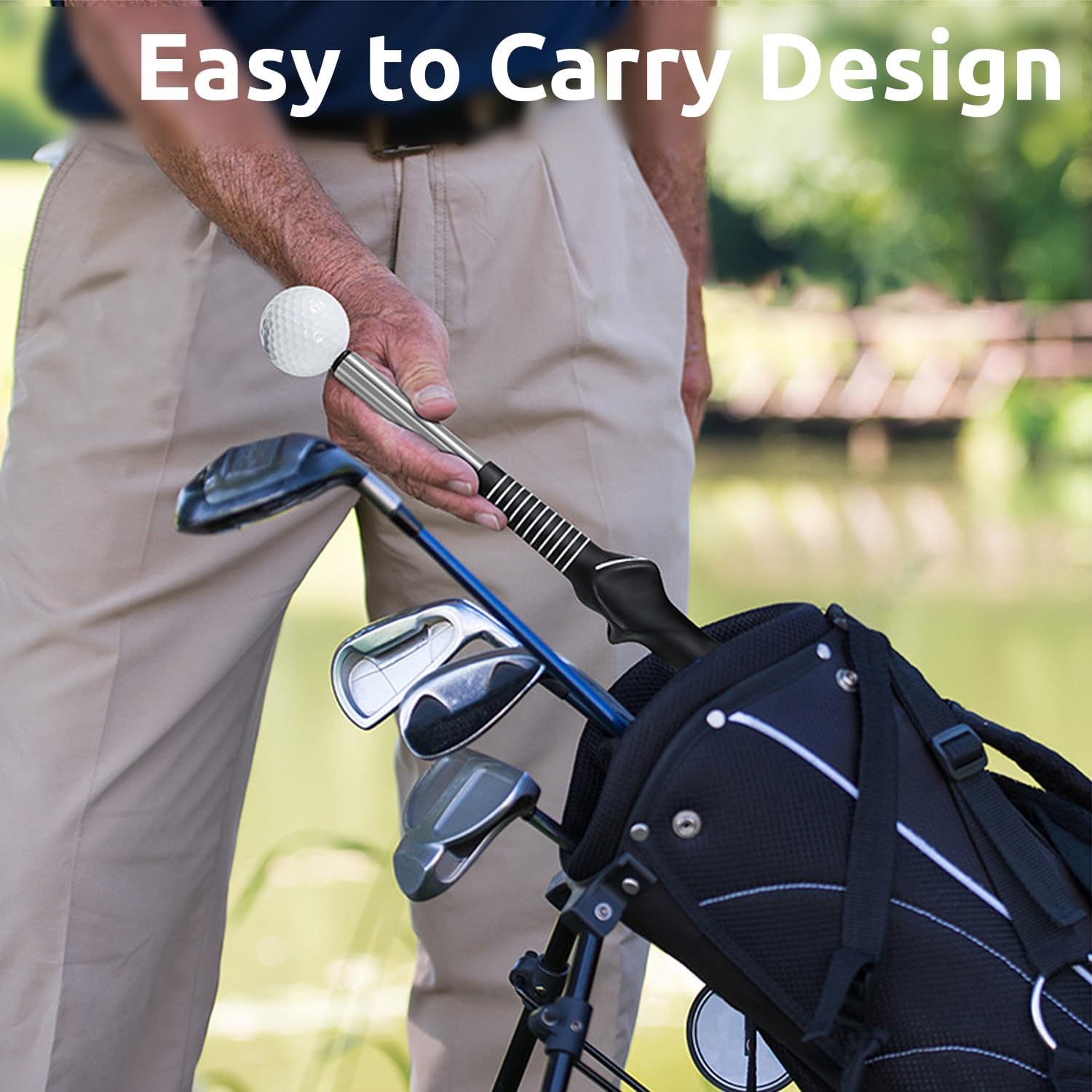 Retractable Golf Swing Trainer, Golf Grip Trainer for Warm-ups, Indoor Practice, Right-Handed Golf Clubs, Golf Accessories - Strength and Tempo Training for The chip Shot