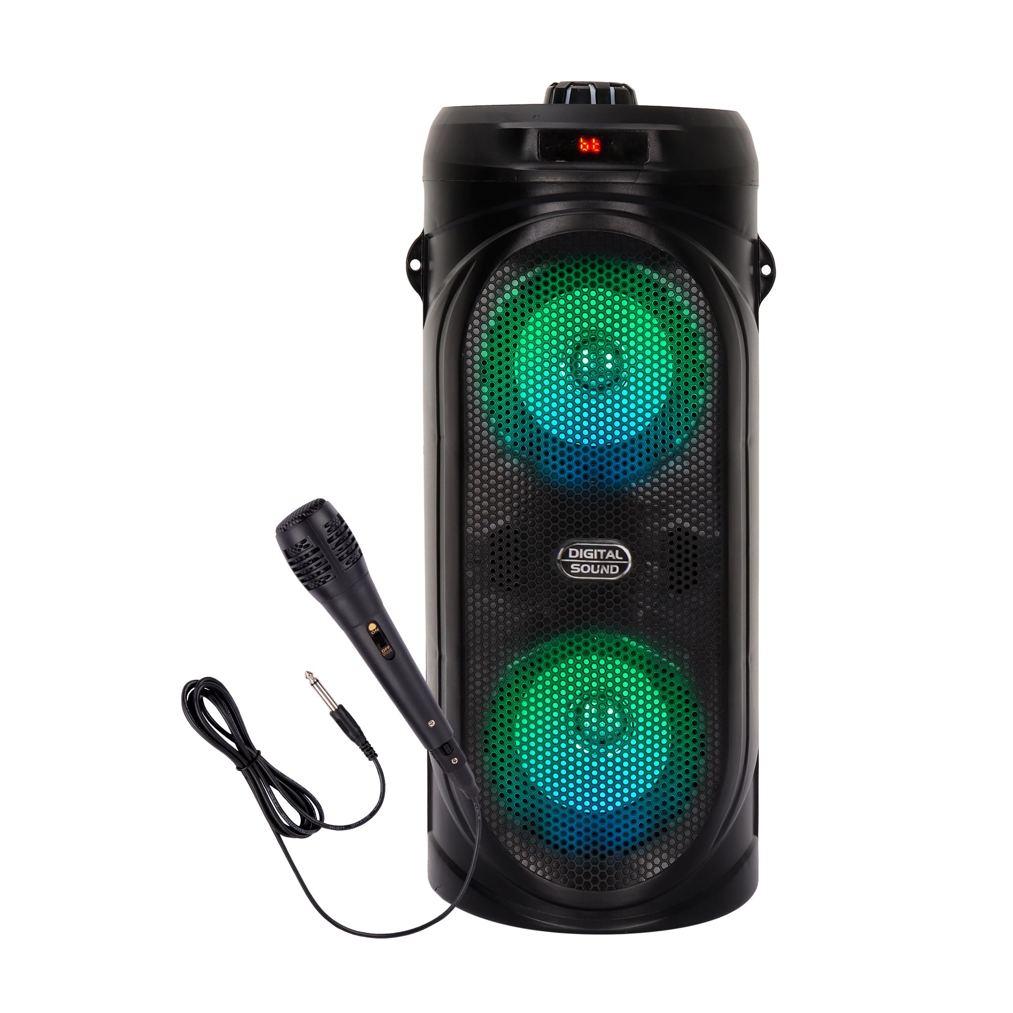 Krisons Comet 4" Double Woofer 40W Multi-Media Bluetooth Party Speaker with Wired Mic for Karaoke,Digital Display, RGB Lights, USB, SD Card and FM Radio (B0CPXTSKYJ) Amazon Price History, Amazon Price Tracker