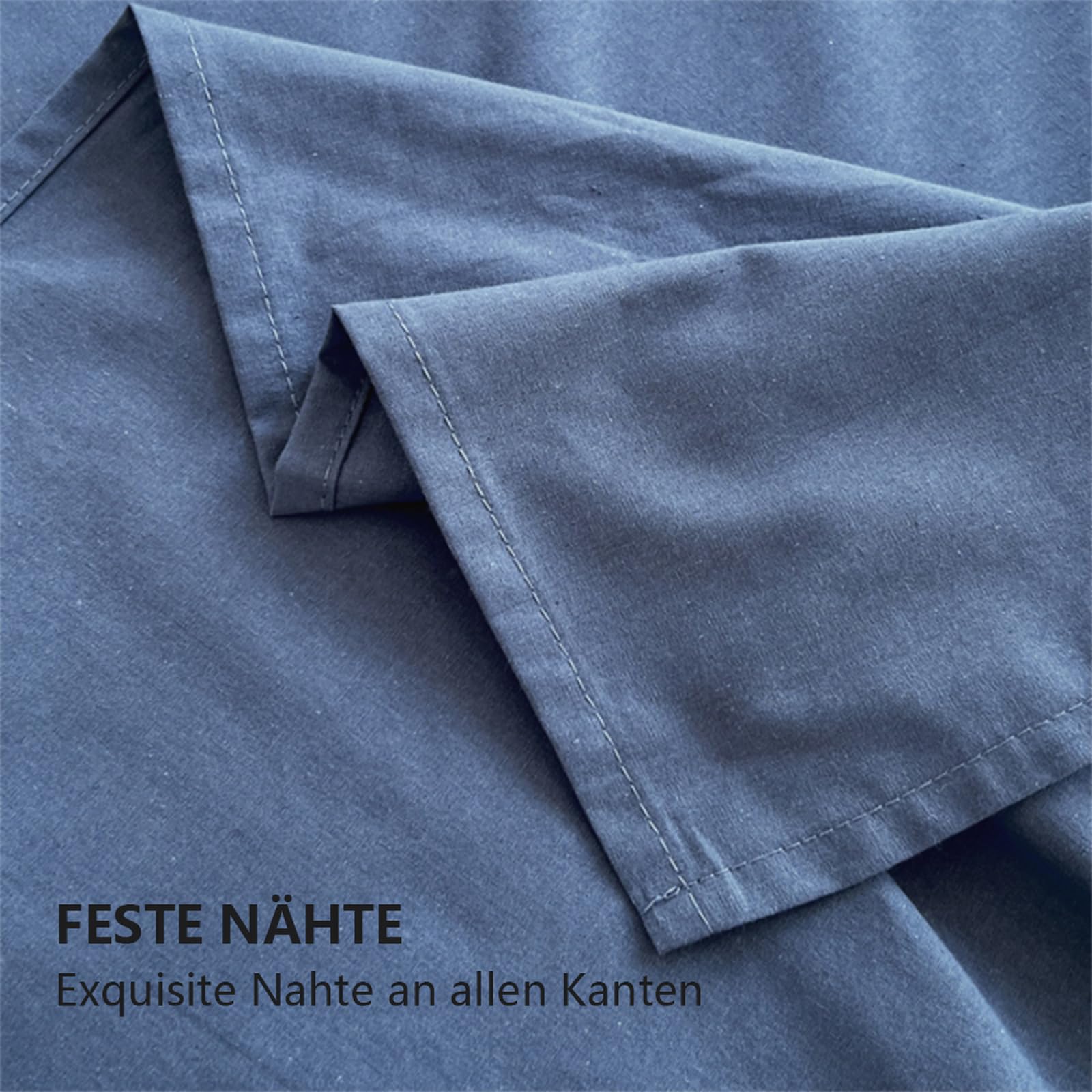 Bettlaken 200 x 230 cm Leintuch ohne Gummizug Flache Laken aus 100 % Baumwolle Betttuch ohne Gummi Hauchzartes Leintuch für hohe Matratzen hellgrau mit 2 Kissenbezug