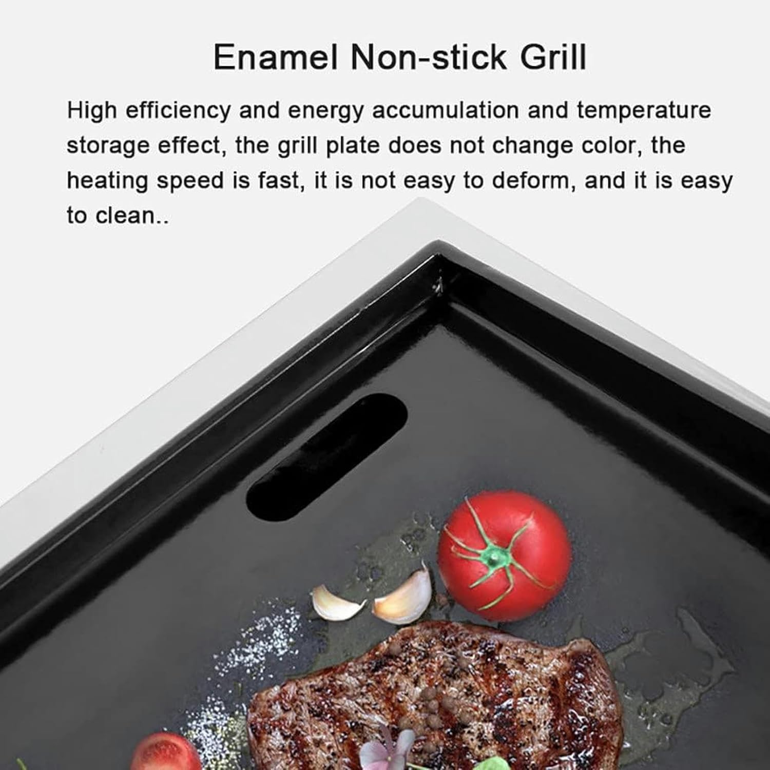 Desktop Gas Griddle, Commercial Stainless Steel Countertop Cooking Flat Hotplate BBQ Grill, 8mm Cooking Surface,Rapid/Uniform Heating, for BBQ Cooking Steak, Eggs, Pancakes