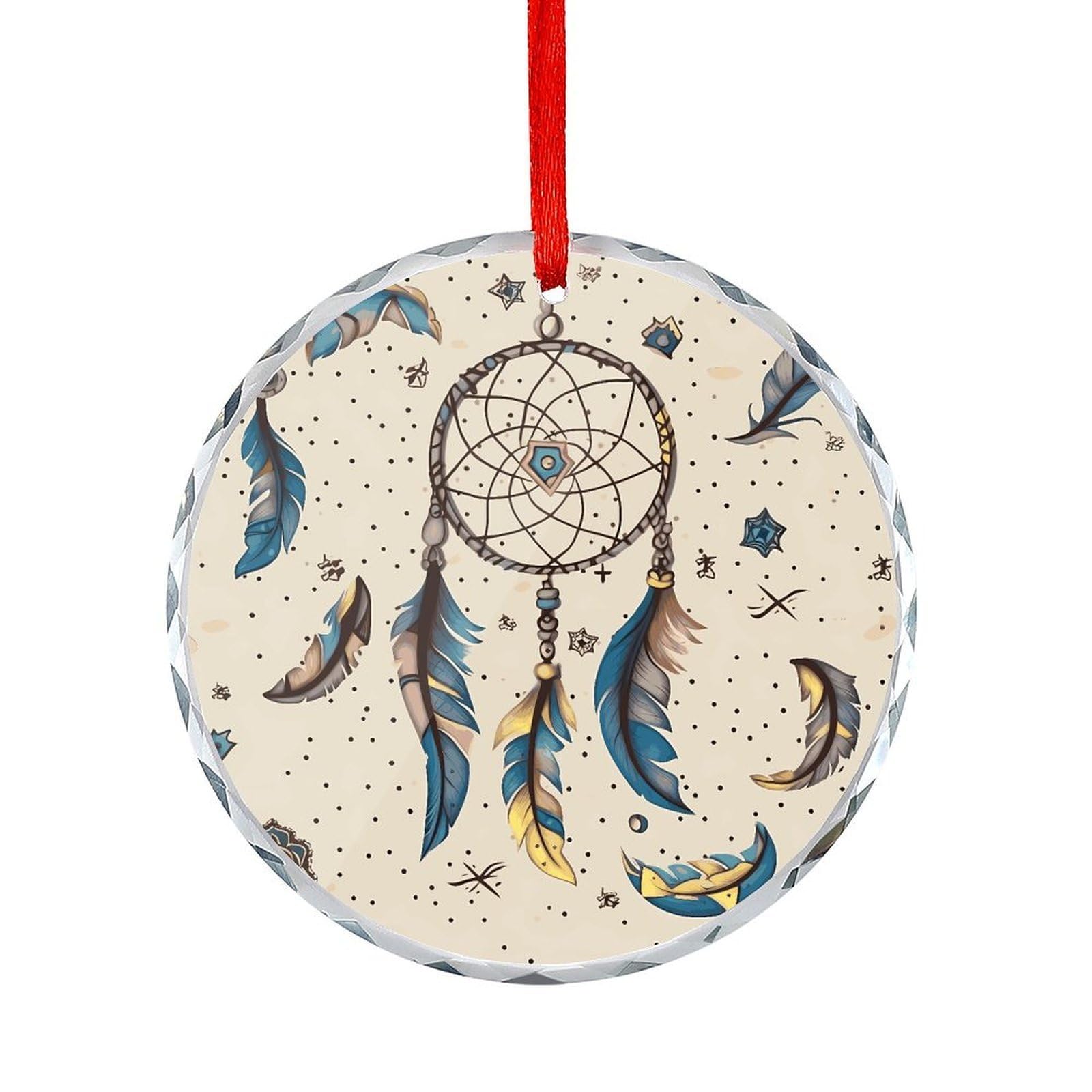 Fodpand Women's Style Dream Catcher And Moon Round Glass Ornament Keepsake Gift Exchange Ideas Car Decor,Christmas Ornaments For Tree Window Garden Ornaments